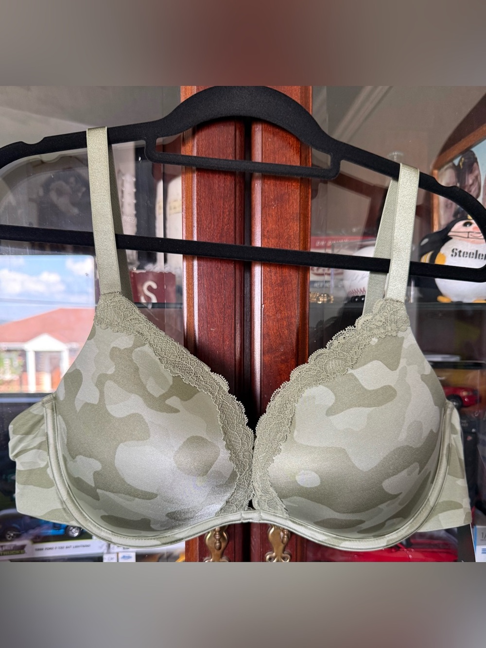 Target Olive Green Camouflage Lace-Trim T-Shirt Bra